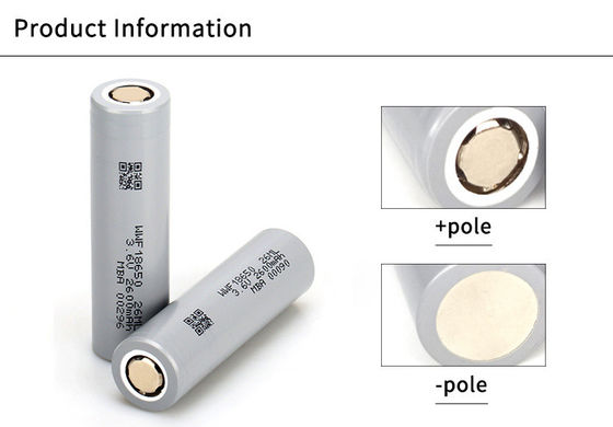 3.6V 2600mAh Şarj edilebilir Li-Ion Bataryası 18650 Düşük Sıcaklık Bataryası