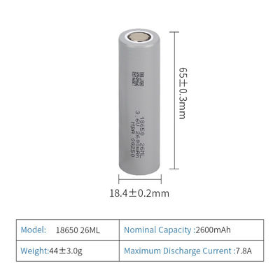 2000mAh Silindrik Lityum İyon Hücresi MSDS Düşük Sıcaklıklı Piller
