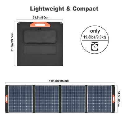 400W Profesyonel Güneş Paneli Şarj Aracı USB ile Katlanabilir Taşınabilir Güneş Paneli