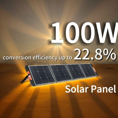 Monokristallik Silikon 100W 200W Güneş Paneli PV Hücreleri Modülü Taşınabilir Katlanabilir Güneş Paneli