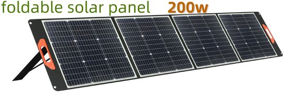 Özel 200W Siyah Taşınabilir Su geçirmez Esnek Katlanabilir Güneş Panelleri Kamp yapmak için