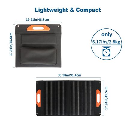Küçük Mono 60W Güneş Paneli 2.2kg Katlanabilir Güneş Paneli Şarj Aracı