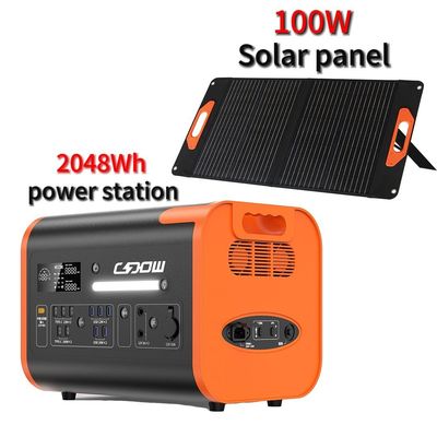 Siyah acil durum jeneratörü taşınabilir enerji istasyonu 2200W Lityum demir fosfat pil
