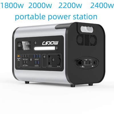 Taşınabilir acil durum güç kaynağı 2200W Ev içi açık hava etkinlikleri için enerji depolaması