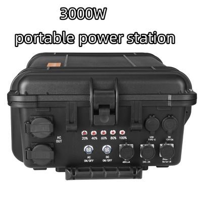 LiFePO4 pil ve çekme çubuğu ile taşınabilir 3000W güneş enerjisi santrali Özel talebi