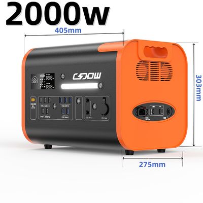 Tüm Soket Tipi 2000W USB Şarj ve Güneş Enerjisi için Portatif Enerji Depolama Jeneratörü