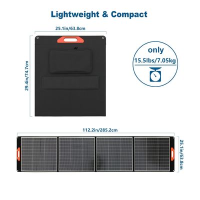 300W Katlanabilir Kamp Güneş Panelleri Monokristal Hücre Küçük Ev Sistemi
