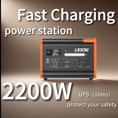 Saf Sinüs Dalgası 2000W Güneş Taşınabilir Güç Jeneratörü LiFePO4 Pil ve BMS Koruması