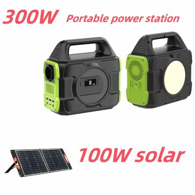 AB AC Soket Uygun Tüm 300W Lityum RV Pilli Taşınabilir Güneş Enerjisi Santrali