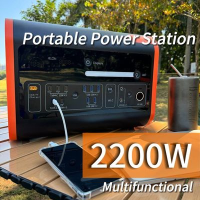 AC Saf Sinüs Dalga Çıkışı 2200W/2048wh/40ah Güneş Jeneratörü Kamp Portatif Elektrik Santrali