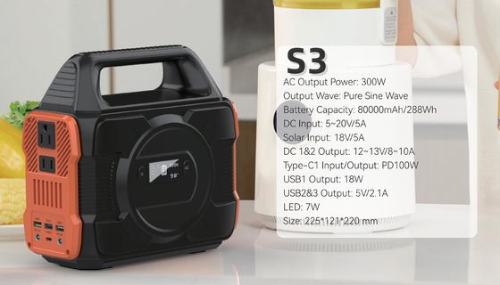 110/220V 300W/288wh Sinüs Dalga Jeneratörü Özel Renkli Dış Güç Santrali