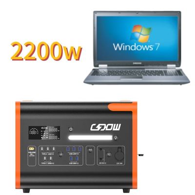 Saf Sinüs Dalga Değiştiricisi ile 2048wh 2200W Taşınabilir Güneş Enerjisi Depolama Elektrik Santrali