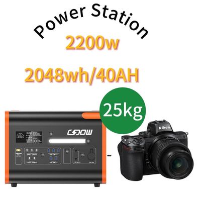 LiFePO4 2048wh Dış Güç kaynağı Güneş taşınabilir yedek acil güç santrali