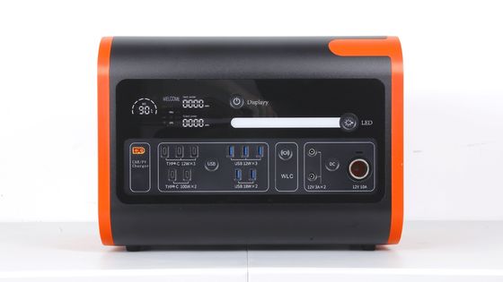2200W40ah Kablosuz Şarj Güneş Enerjisi Depolama Elektrik Santrali Sıcak Turuncu ile Siyah