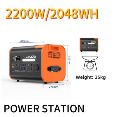 Dış ve acil durum için 2200W CE sertifikalı taşınabilir elektrik santrali 110V 220V AC çıkış