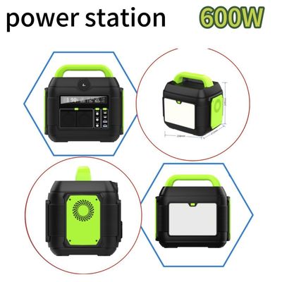 110V/220V Destek taşınabilir güç istasyonu 600W/1500W çıkış ve DC çıkış 12-13V 10A