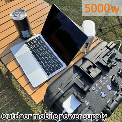 Ev Dış AC LiFePO4 Güneş Jeneratörü 5000W Elektrik Santrali Siyah Renkli ODM / OEM tarafından