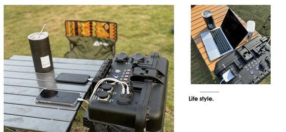 AC çıkış akımı 15A Max 6000W seyahat kamp ve acil durumlar için açık hava USB şarj cihazı