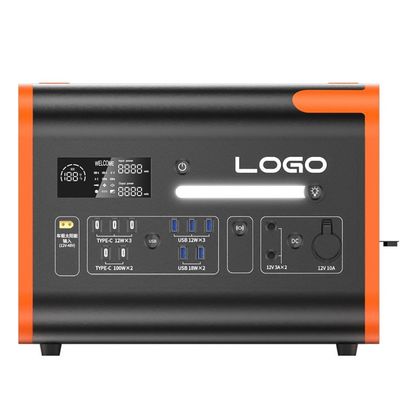 40ah Turuncu OEM ODM 2200W Ev Güneş Jeneratörü Açık Hava Kampı Taşınabilir Elektrik Santrali