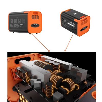 2400W Güneş Şarjı Taşınabilir Güneş Enerjisi Depolama Pil Elektrik Santrali Turuncu Siyah