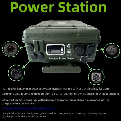 SOC aralığı% 5-95% 220V Aile acil durum Lityum pil Mobil güç kaynağı 6000W
