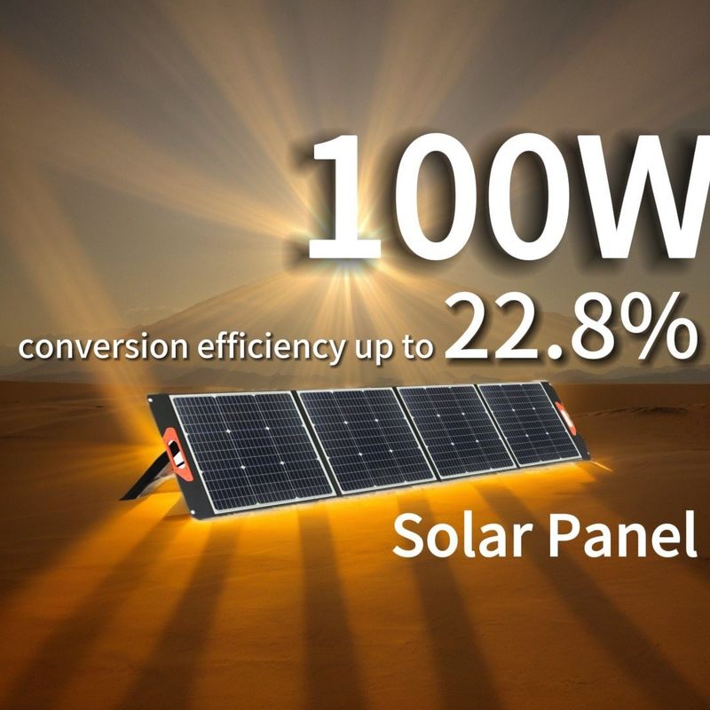 Monokristallik Silikon 100W 200W Güneş Paneli PV Hücreleri Modülü Taşınabilir Katlanabilir Güneş Paneli