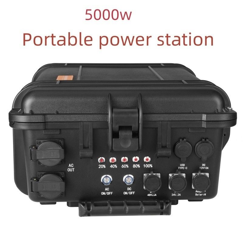 220V taşınabilir yüksek güçlü mobil güç kaynağı 5000W Büyük kapasiteli 6-7 saat şarj süresi