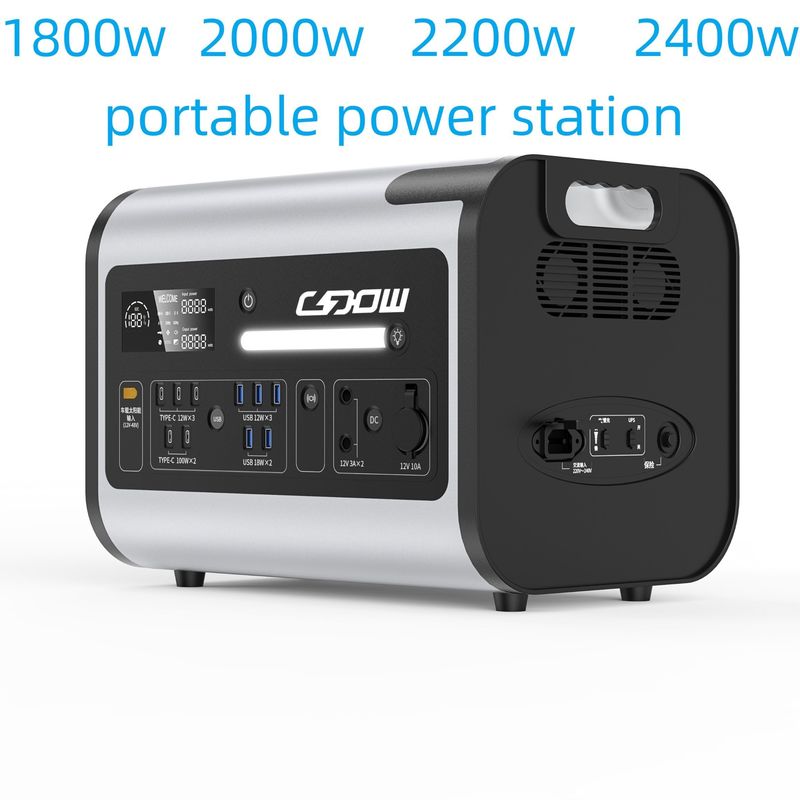 Taşınabilir acil durum güç kaynağı 2200W Ev içi açık hava etkinlikleri için enerji depolaması