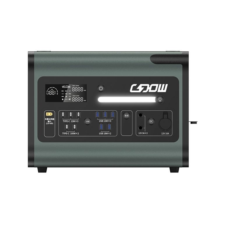 AC çıkışı 2200W LiFePO4 Lityum Bataryası Dışarı Kamp için Taşınabilir Güç Santrali