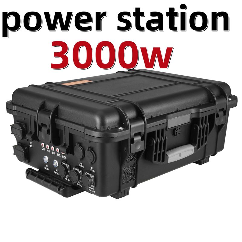 Özelleştirme 3000W Güç İstasyonu Çapraz Kamp için 220V Tekerlekli Trolley Güç kaynağı