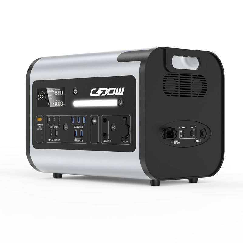 LiFePO4 Enerji Depolama Gücü AC/DC Güneş Jeneratörü 2200W 110V-220V Taşınabilir Elektrik İstasyonu