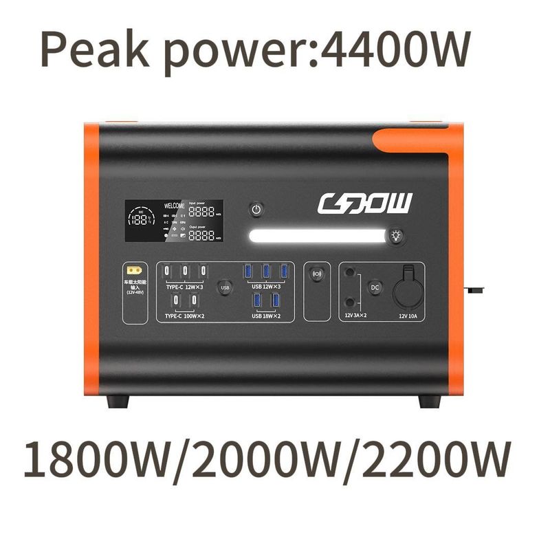 Güneş paneli enerji istasyonu 2200W portatif jeneratör AC/DC 230V çıkış güç bankası ile
