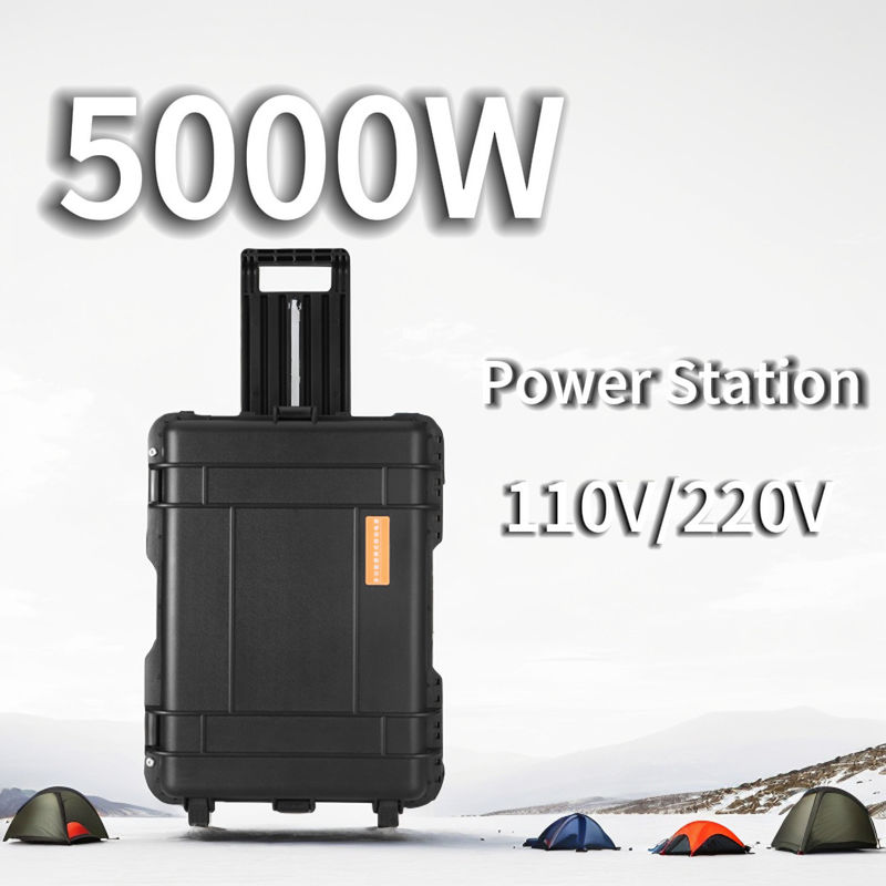 15A Max AC çıkış akımı Ev ve kamp için taşınabilir güneş enerjisi santrali 5000W