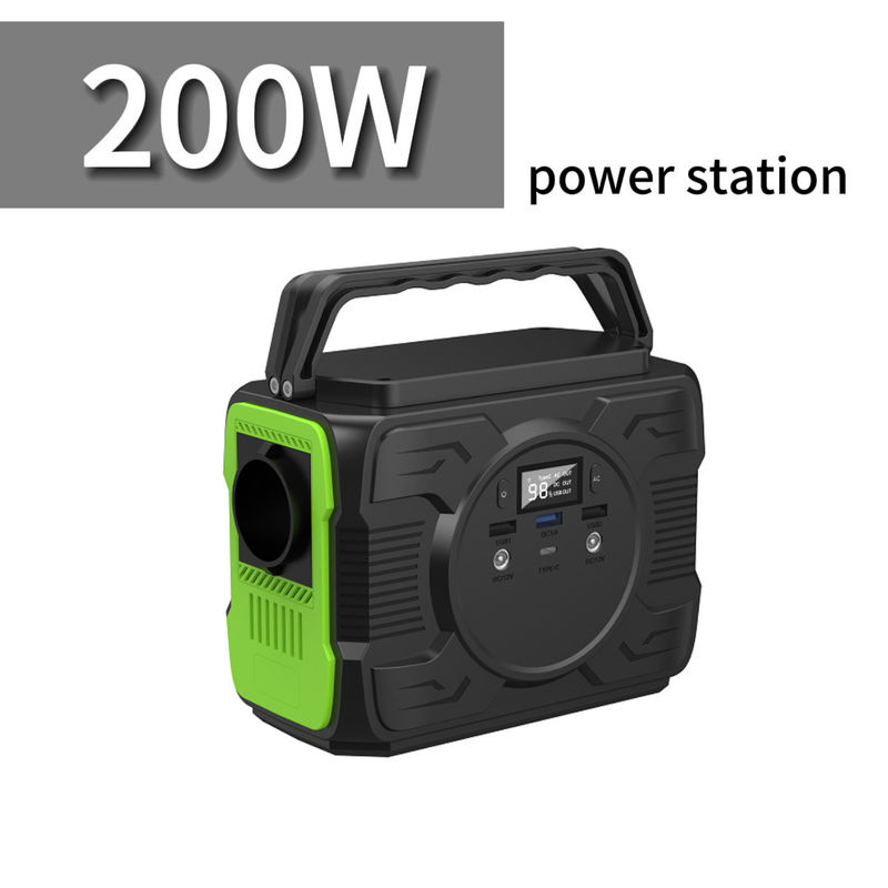 200W taşınabilir elektrik santrali, terner lityum pil ve avlanma için 4W LED ışığı