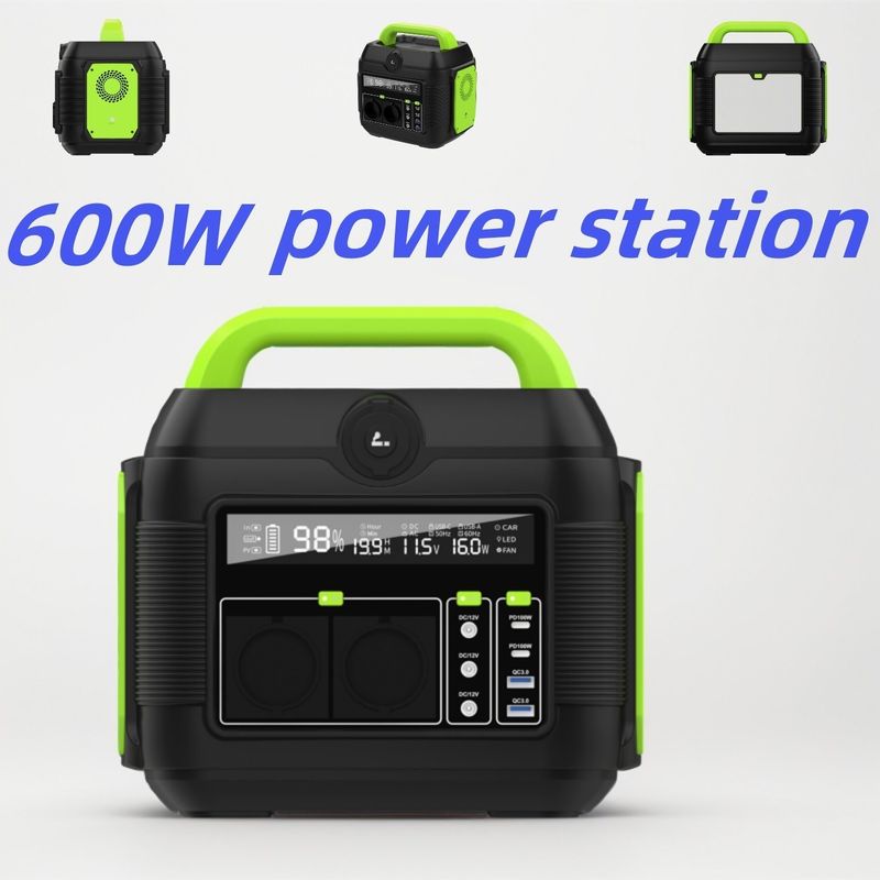 Dış kamp ve güneş enerjisi depolama için geri dönüştürülebilir 600W taşınabilir mobil jeneratör