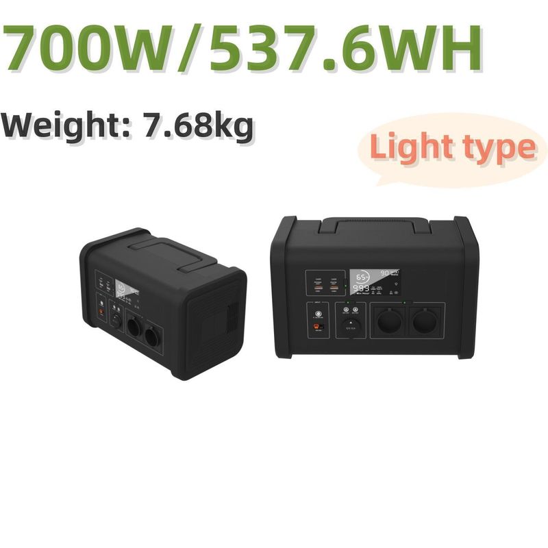 700W Balkon Enerji Depolama taşınabilir LiFePO4 pil ve LED ışığı ile elektrik santrali