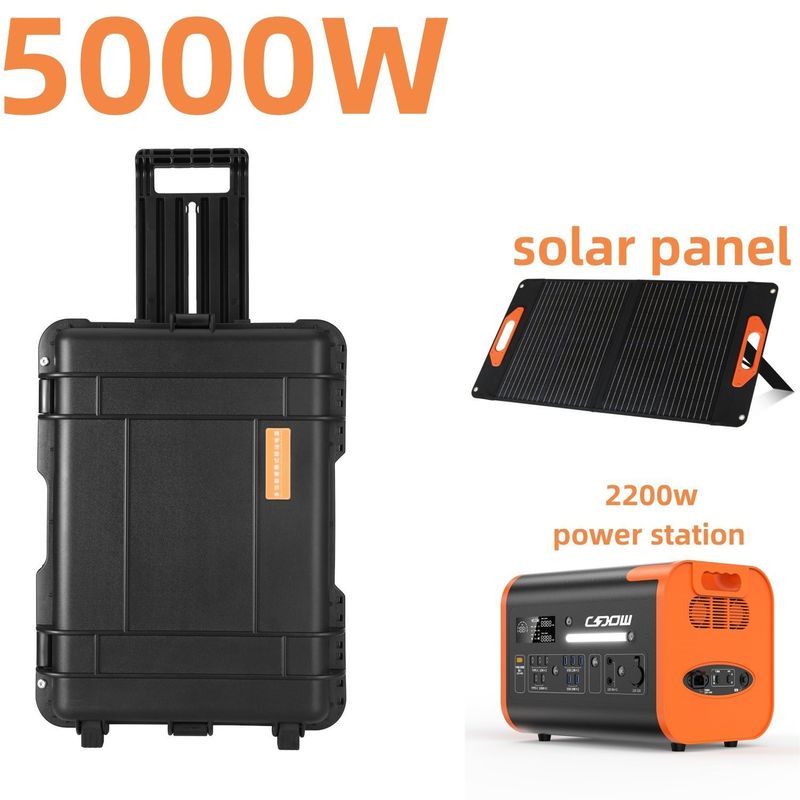 Yeni tasarlanmış taşınabilir güneş enerjisi jeneratörü açık hava için 8000W zirve gücü ve 6-7 saat şarj süresi