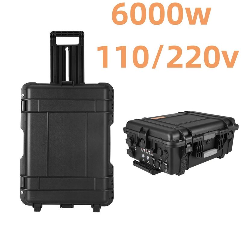 LiFePO4battery 6000W taşınabilir elektrik santrali açık hava etkinlikleri için güneş jeneratörü