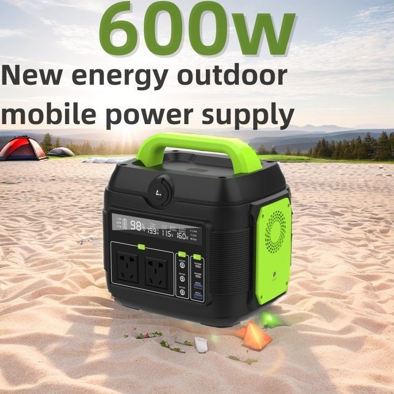 Taşınabilir Kamp Güç Santrali Un AC Soket 258*212*249mm ile 600W Güneş Jeneratörü