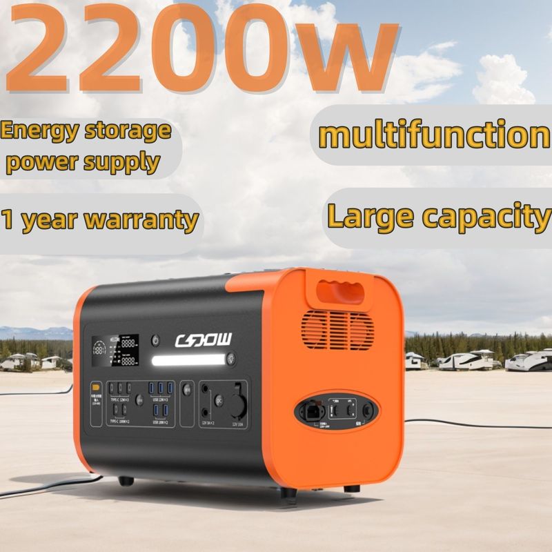 Kablosuz şarj ve Birleşmiş Milletler AC soketi için 2200W taşınabilir güneş jeneratörü