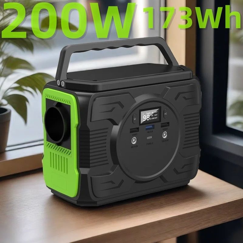 Dış mekan faaliyetleri için taşınabilir güneş jeneratörü enerji istasyonu 48000mAh 200W 173Wh