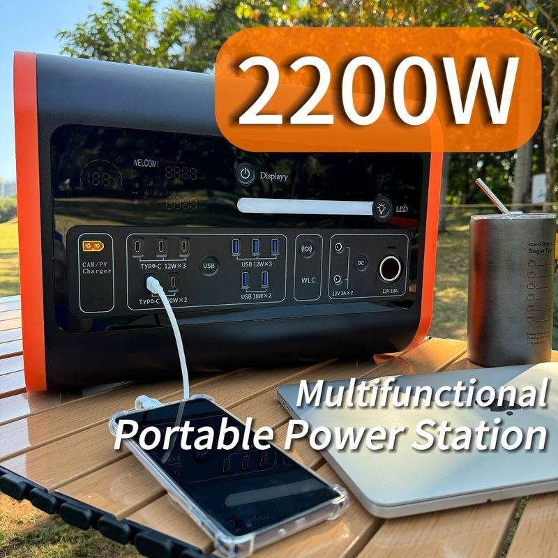 25kg LiFePO4 2200W 2500W 2000W Dışarıdaki acil enerji depolaması için taşınabilir elektrik santrali