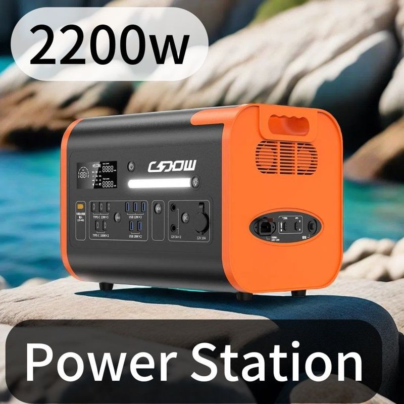 Kablosuz Şarj Güneş Portatif Güç 2200W Kara Araba Kampı için Mobil Bekleme Panosu