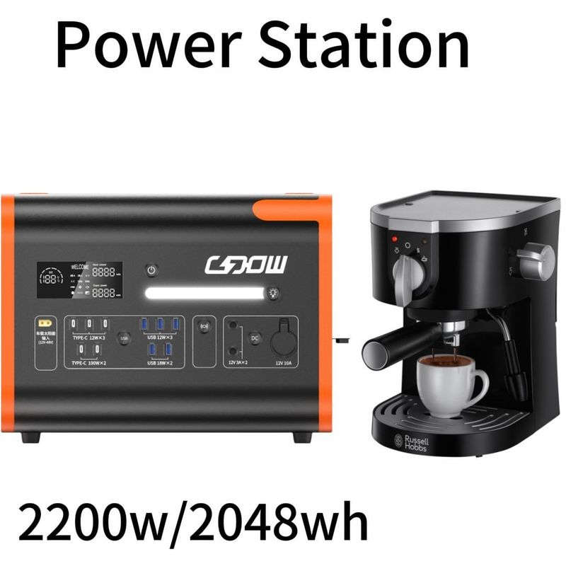 Güneş Gücü ve Lityum Demir Pil Jeneratörü 2200W taşınabilir enerji istasyonu AT22 için