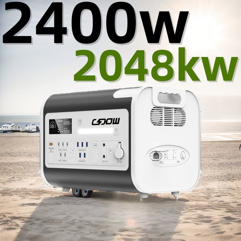 2400W2048wh Enerji Depolama Sistemi Taşınabilir Elektrik Santrali Güneş Jeneratörü Hızlı Şarj 1500W Kablosuz 15W