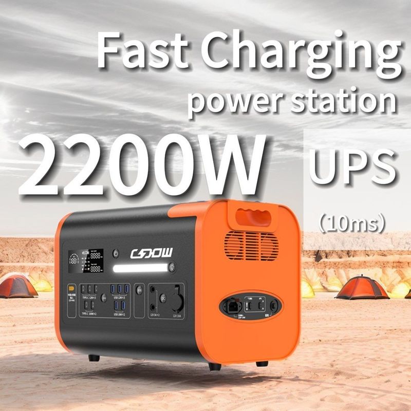 2000W taşınabilir şarj makinesi şarj makinesi dizüstü bilgisayar ve kamp için taşınabilir enerji istasyonu