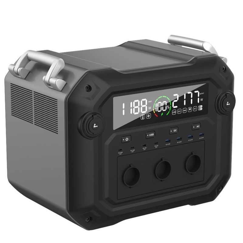 1200W Şarj 2500W Yüksek Güçlü Güneş Jeneratörü Ev Portatif Elektrik Santrali için