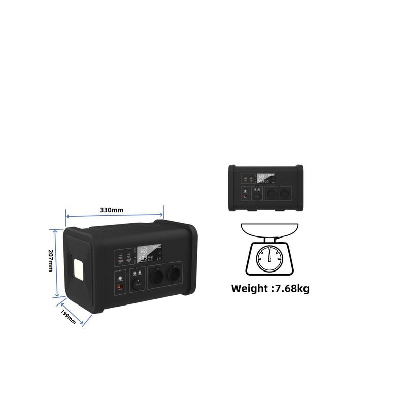 12V-13V/10A DC Çıkış 700W/537.6wh Kamp ve Güneş Enerjisi için Taşınabilir Elektrik Santrali