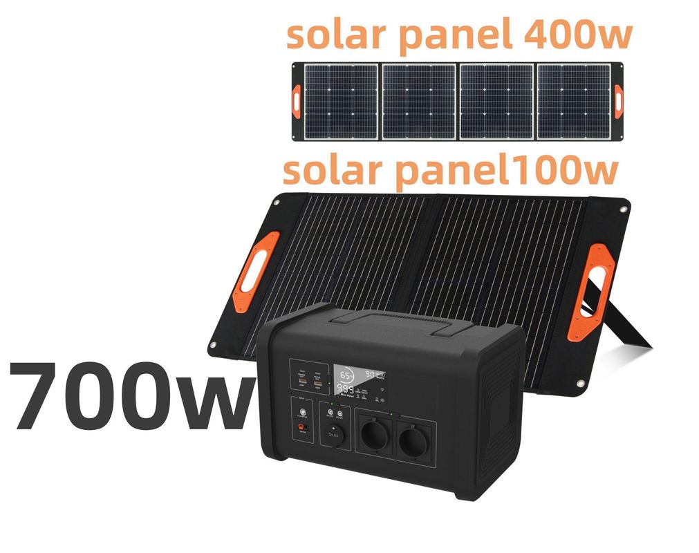 700W AC Çıkış Gücü LiFePO4 Yenilenebilir Enerji Güneş Jeneratörü için Taşınabilir Elektrik Santrali
