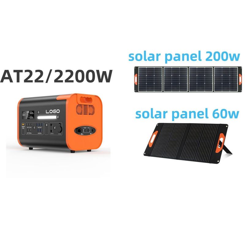 AT22 2024 Elektrikli Araç Şarjı için Taşınabilir 2200W2048wh Lityum Pilli Elektrik Santrali